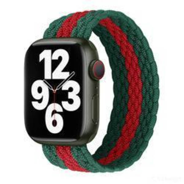 Apple Watch kompatibelt ARMBAND Elastiskt RÖD/GRÖN 42/44/45 mm MultiColor L