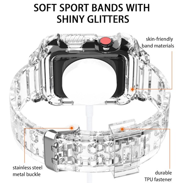 Apple Watch kompatibelt Armband TPU TRANSARENT 42/44/415 mm Transparent one size