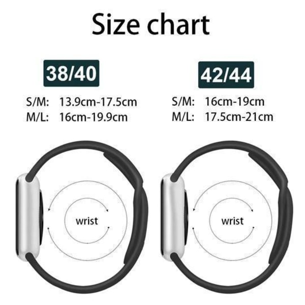 Apple Watch -yhteensopiva ohut rannekoru, silikoni VALKOINEN 42/44/45mm White S