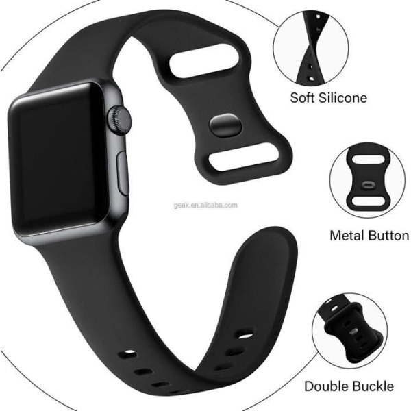 Apple Watch kompatibelt Armband Silikon MÖRK LILA 42/44/45/49 mm DarkPurple S