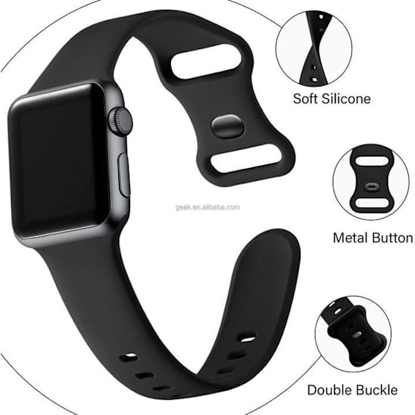 Apple Watch kompatibelt Armband Silikon MÖRK LILA 42/44/45/49 mm DarkPurple S