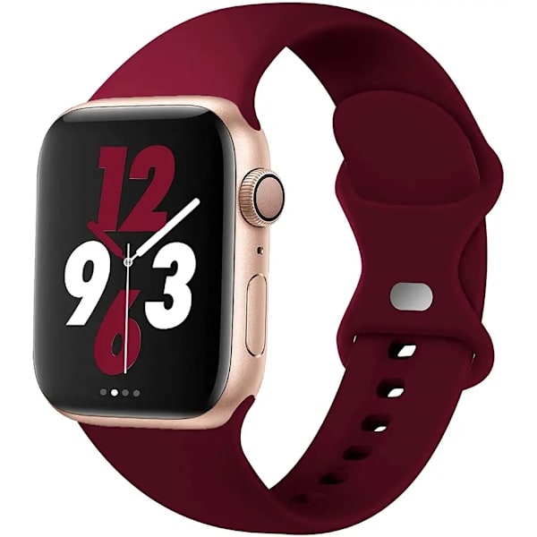 Apple Watch kompatibelt Armband Silikon VINRÖD 38/40/41 mm WineRed S