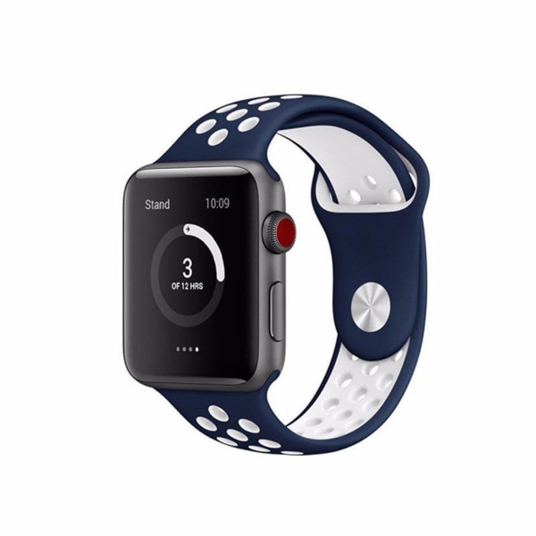 Apple Watch -yhteensopiva Sport Rannekoru Silikoni SININEN/VALKOINEN 38/40/41 m Blue S