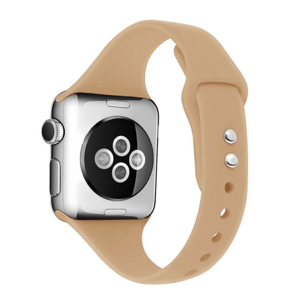Apple Watch kompatibelt Smalt Armband Silikon BEIGE 42/44/45mm Beige S