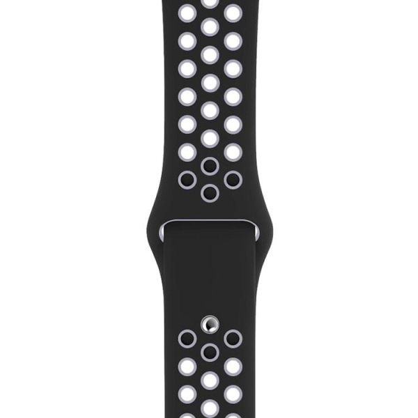 Apple Watch kompatibelt Sport Armband Silikon SVART/GRÅ 42/44/45 Black S