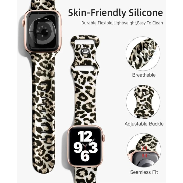 Apple Watch kompatibelt Armband Silikon LEOPARD 38/40/41 mm MultiColor L