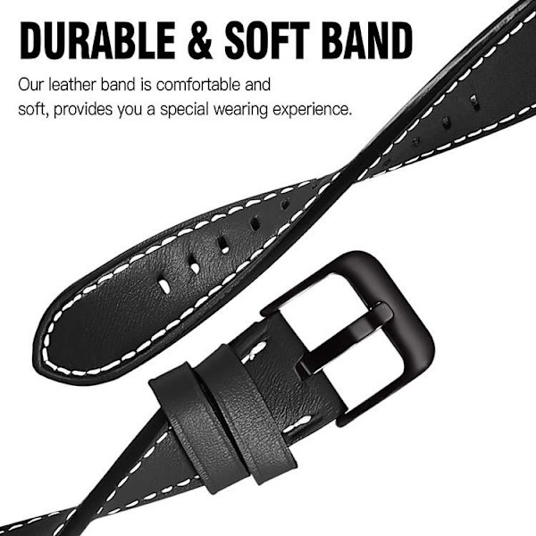 Apple Watch kompatibelt Armband LÄDER SVART 38/40/41 mm Svart one size