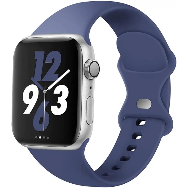 Apple Watch kompatibelt Armband Silikon BLÅ 42/44/45/49 mm Blue S
