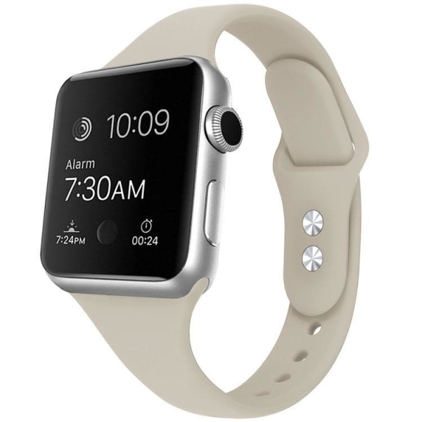 Apple Watch kompatibelt Smalt Armband SilikonANTIKVIT 42/44/45mm White L