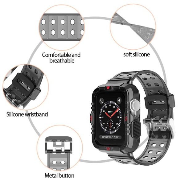 Apple Watch-kompatibelt armbånd TPU SORT 38/40/41 mm Black one size