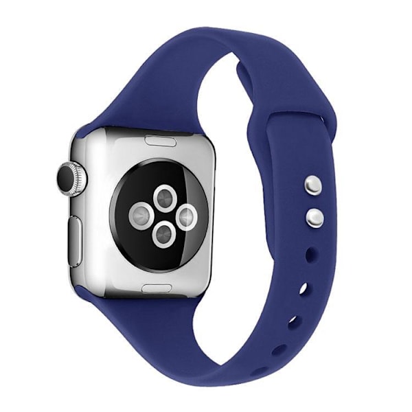 Apple Watch kompatibelt Smalt Armband Silikon BLÅ 42/44/45mm Blue L