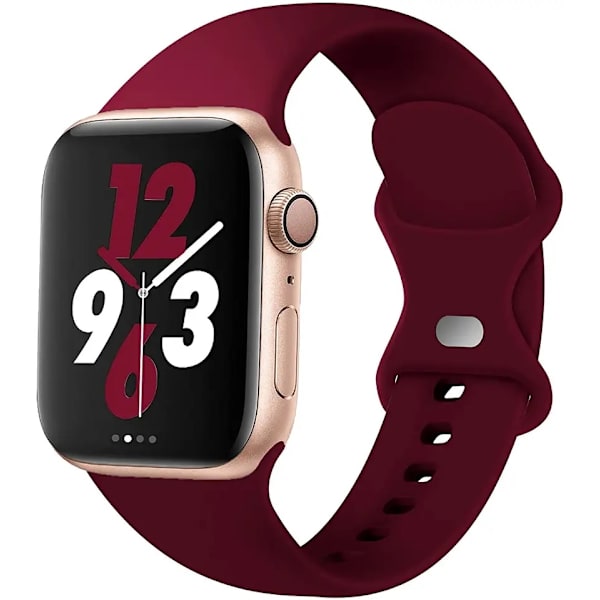Apple Watch kompatibelt Armband Silikon VINRÖD 42/44/45 mm WineRed L
