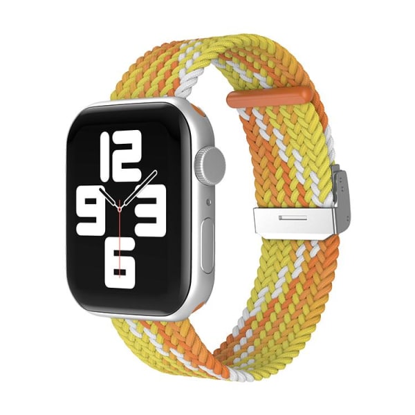 Apple Watch kompatibelt Armband Elastiskt GUL/VIT  42/44/45 mm Gul one size