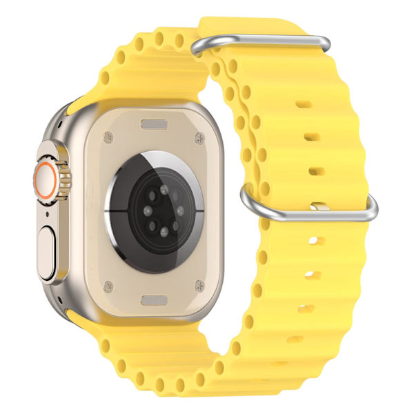 Apple Watch kompatibelt Wave Armband Silikon GUL 38/40/41 mm Gul