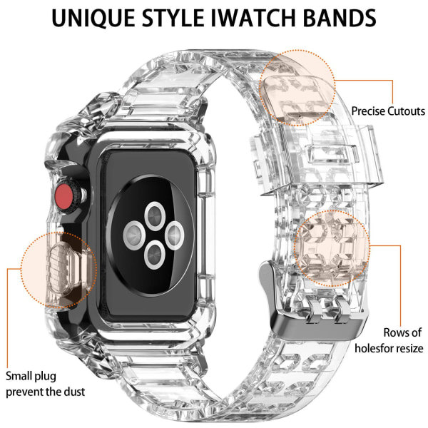 Apple Watch-kompatibelt armbånd TPU TRANSPARENT 38/40/41 mm Transparent one size