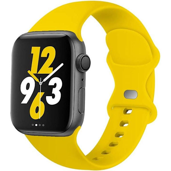 Apple Watch kompatibelt Armband Silikon GUL 42/44/45/49 mm Yellow S