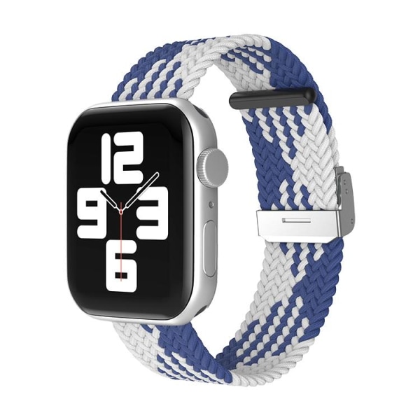 Apple Watch kompatibelt Armband Elastiskt BLÅ/VIT  42/44/45 mm Blå one size