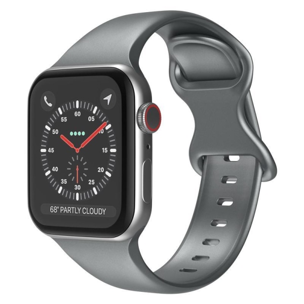 Apple Watch kompatibelt Armband Silikon GRÅ metallic 38/40/41 mm Grey L