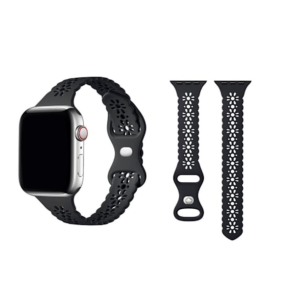 Apple Watch kompatibelt Armband SPETS SVART 42/44/45/49mm Black one size