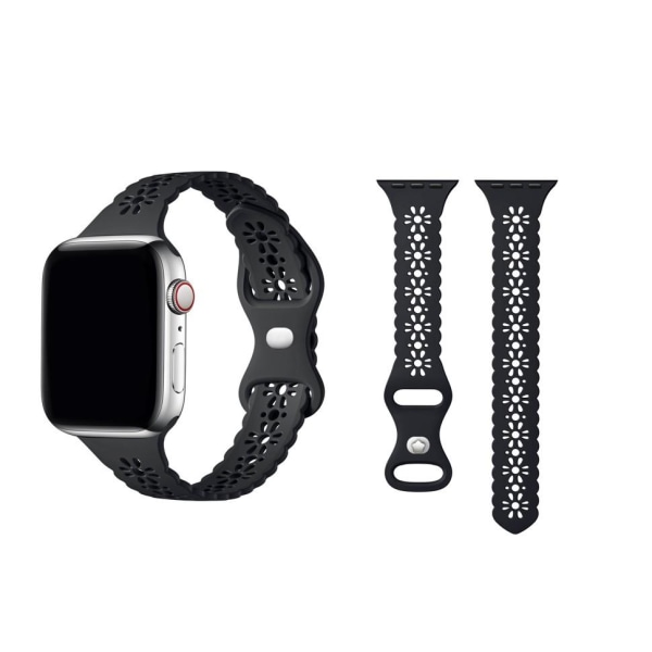 Smalt Apple Watch kompatibelt Armband SPETS SVART 38/40/41 mm Svart one size