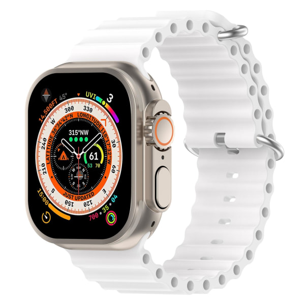 Apple Watch kompatibelt Wave Armband Silikon VIT 38/40/41mm Vit
