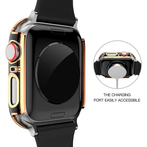 Fuldt dækkende etui til Apple Watch4 / 5/6 / SE Hærdet glas 44 mm sort Black
