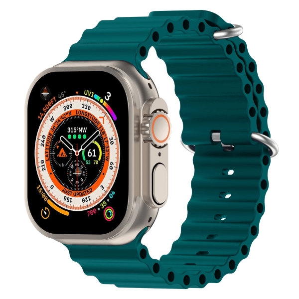 Apple Watch kompatibelt Wave Armband Silikon PETROL 38/40/41mm Grön