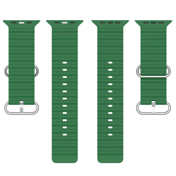 Apple Watch -yhteensopiva Wave Rannekoru Silikoni VIHREÄ 42/44/45/49 mm Green