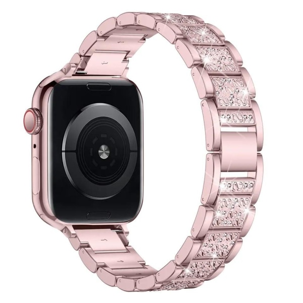 Apple Watch kompatibelt Armband Strass ROSÈGULD 42/44/45/49mm Rosa guld
