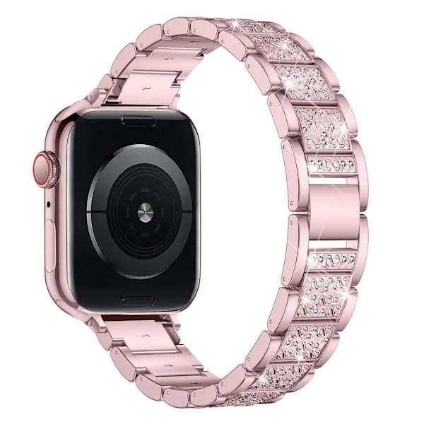 Apple Watch kompatibelt Armband Strass ROSÈGULD 42/44/45/49mm Rosa guld