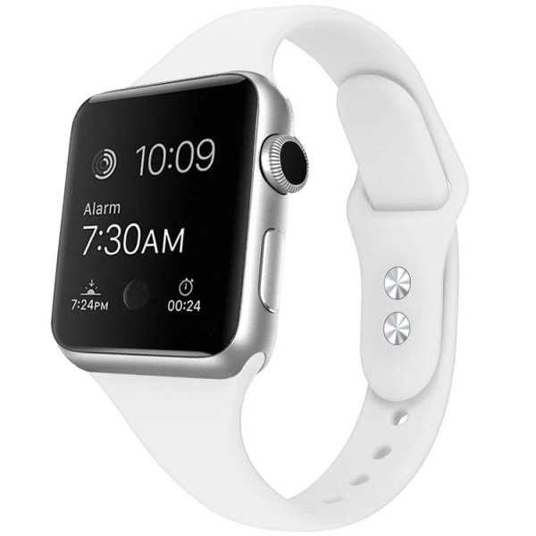 Apple Watch -yhteensopiva ohut rannekoru, silikoni VALKOINEN 42/44/45mm White S
