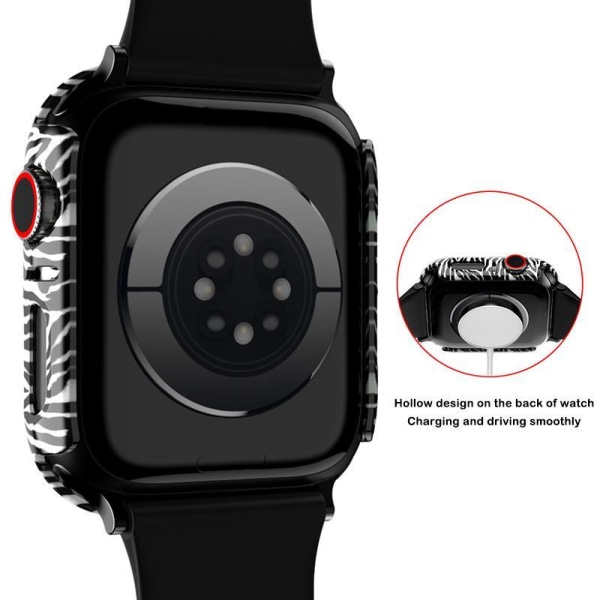 Täysi peittävä kotelo Apple Watchille 1/2/3 karkaistu lasi 38mm ZEBRA Black