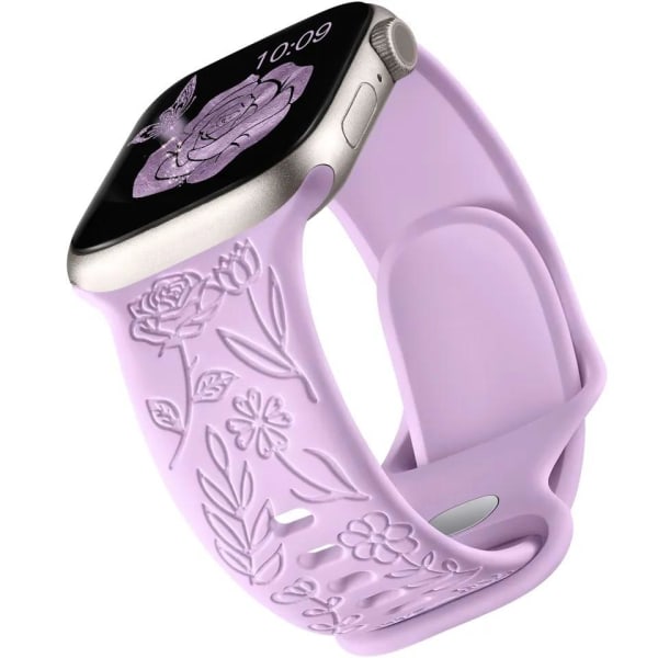 Apple Watch kompatibelt Armband Engrave LAVENDEL 42/44/45/49 mm Lavendel one size