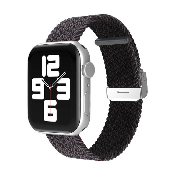 Apple Watch kompatibelt Armband Elastiskt  METALLIC 38/40/41mm Svart one size