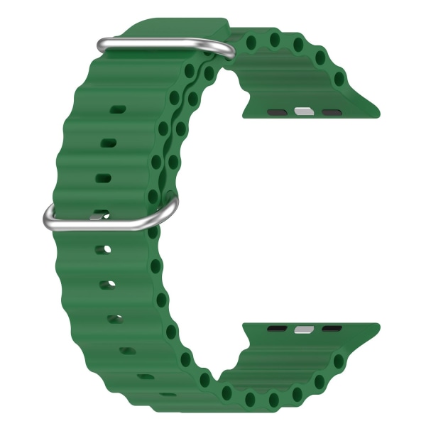 Apple Watch-kompatibelt Wave Armbånd Silikone GRØN 42/44/45/49 mm Green
