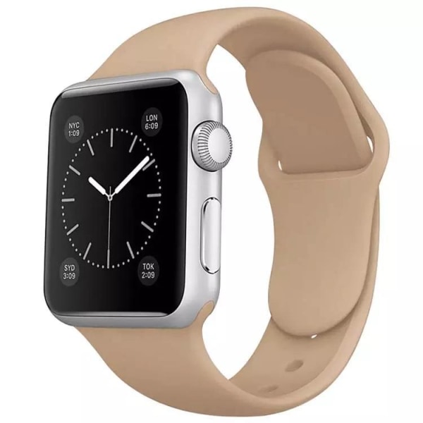 Apple Watch -yhteensopiva rannekoru, silikoni SAND BEIGE 38/40/41 mm Beige L