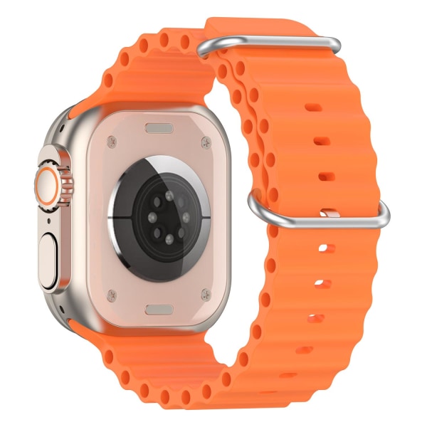Apple Watch-kompatibelt Wave Armbånd Silikone ORANGE 42/44/45/49 Orange