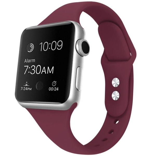 Ohut Apple Watch -yhteensopiva rannekoru Silikoni WINE RED 38/40/41 mm WineRed S