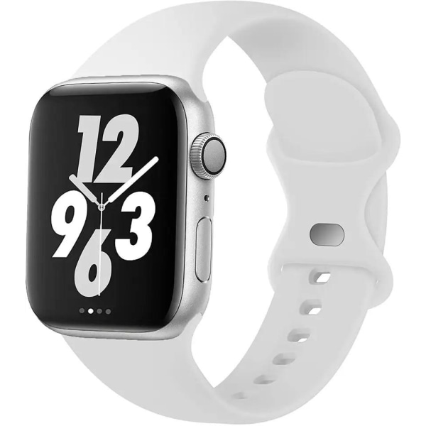 Apple Watch -yhteensopiva rannekoru silikoni VALKOINEN 42/44/45/49 mm White S
