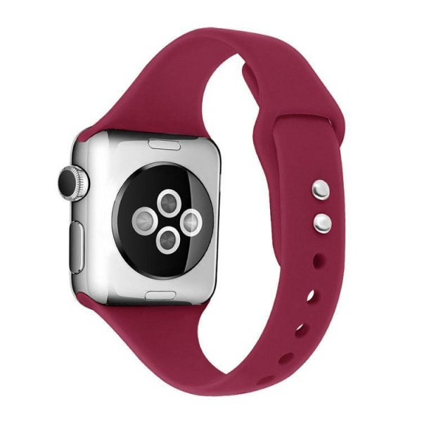Apple Watch-kompatibelt Slim Armbånd Silikone VINRØD 42/44/45 mm WineRed L
