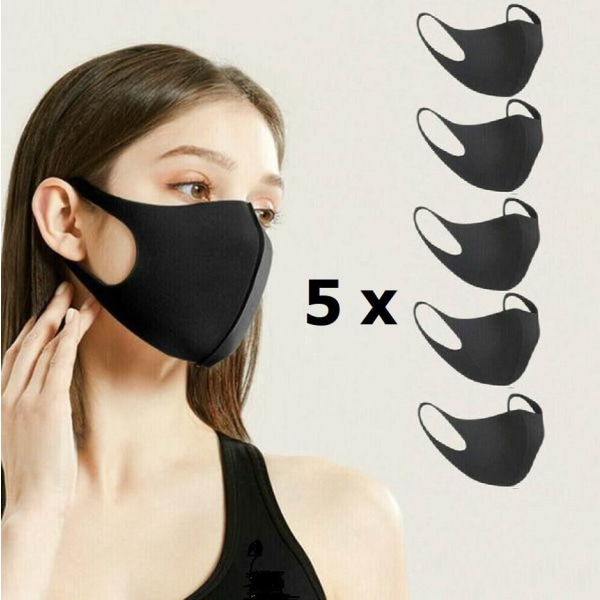 5-pack Munskydd Ansiktsmask tvättbar mask SVAR 0b0b | Fyndiq