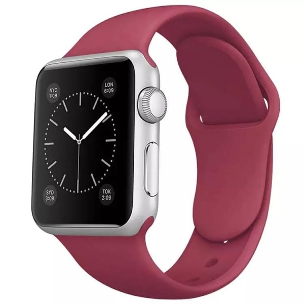 Apple Watch -yhteensopiva rannekoru Silikoni WINE RED 38/40/41 mm WineRed L
