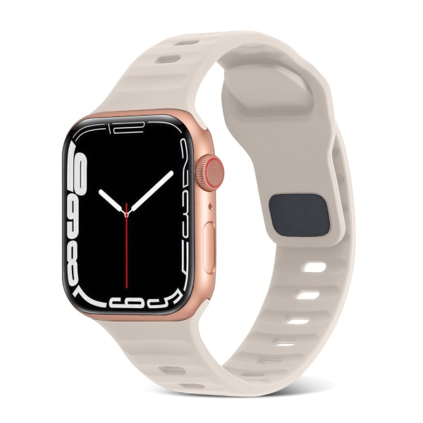 Apple Watch kompatibelt Armband SPORT Silikon LJUSBEIGE 42/44/45 Beige