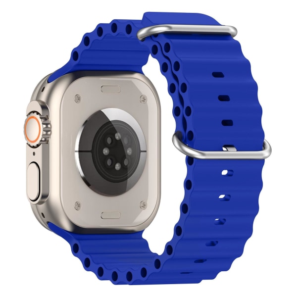 Apple Watch -yhteensopiva Wave Rannekoru Silikoni SININEN 42/44/45/49 mm Blue