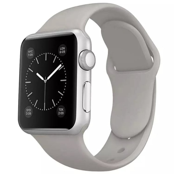 Apple Watch kompatibelt Armband Silikon ASKGRÅ 38/40/41 mm Grey L