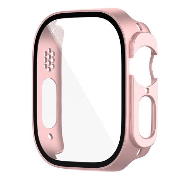 Heltäckande Skal till Apple Watch 8 Ultra Härdat glas 49mm ROSA Pink gold