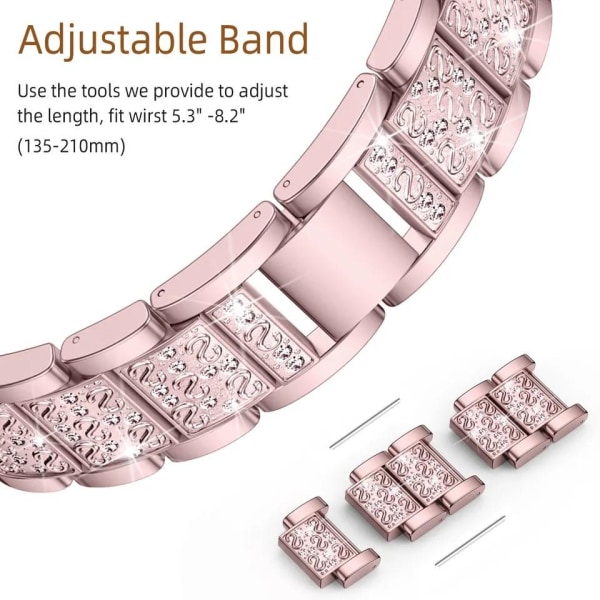 Apple Watch kompatibelt Armband Strass ROSÈGULD 38/40/41mm metal Rosa guld