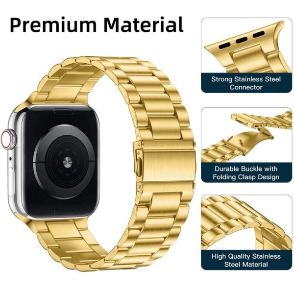 Apple Watch kompatibelt Armband Metall GULD 42/44/45/49mm Guld