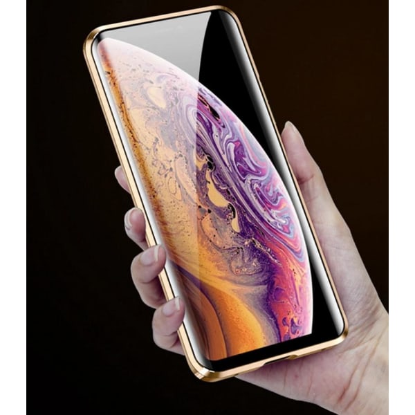 iPhone SE 2020 Magnetiskt skydd 360° härdat glas GULD