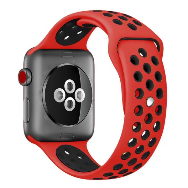 Apple Watch kompatibelt Sport Armband Silikon RÖD/SVART38/40/41m Red S